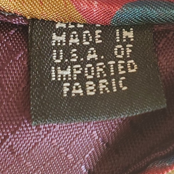 Vintage Christian Dior Monsieur Neck Tie Silk Red Abstract Length 57" Width 3.5" - Picture 4 of 6